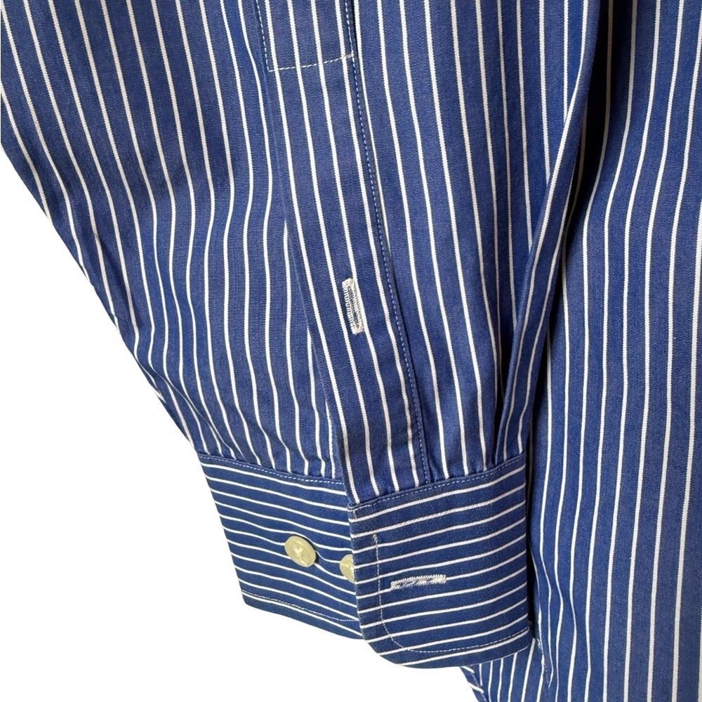 J. Crew 100% Cotton Blue Striped Men's Button Down Shirt Size M - Picture 6 of 7